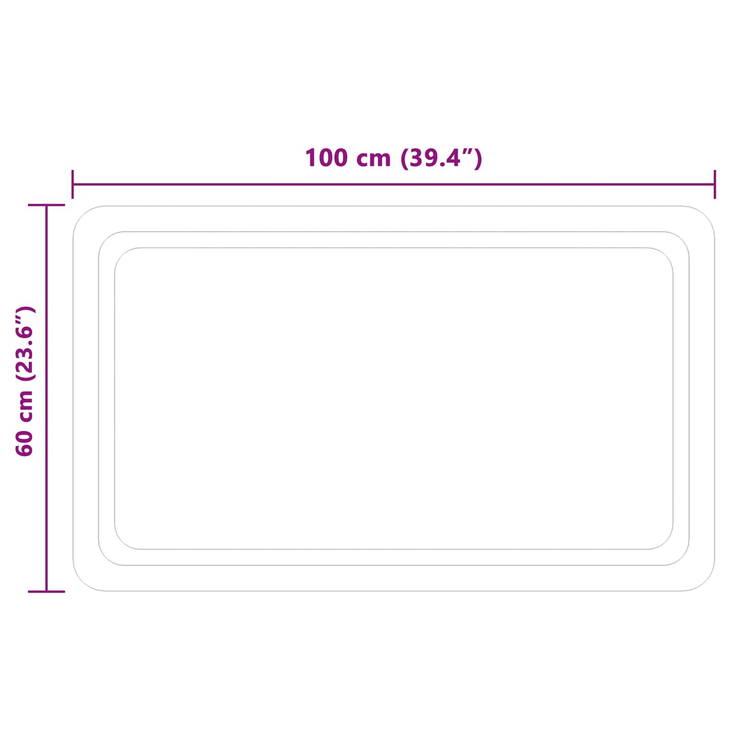 LED Badevindu med speil Gjennomsiktig 100 x 60 cm herdet glass