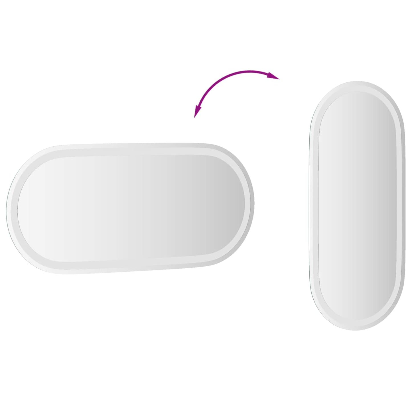 LED Badevindu med speil Gjennomsiktig 80 x 35 cm herdet glass