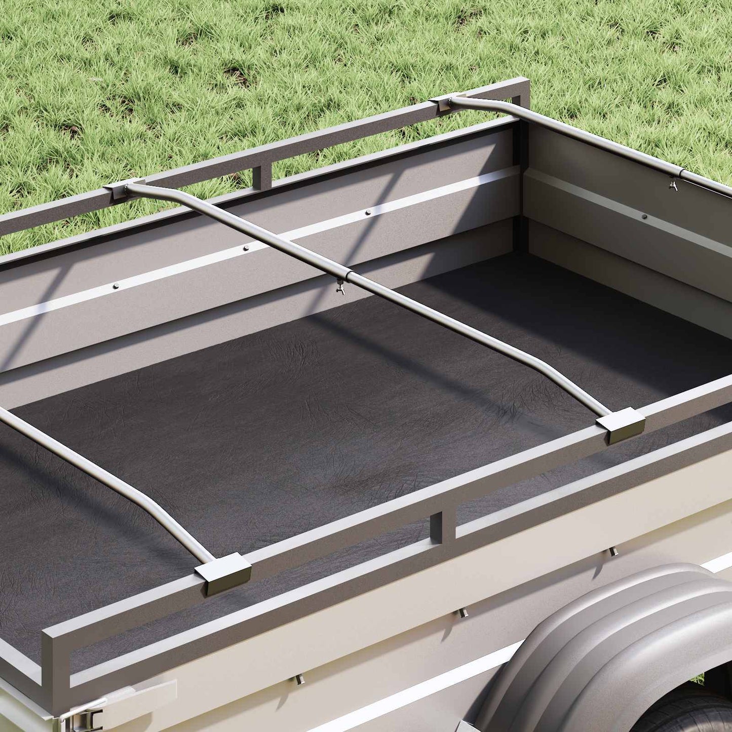 Presenningbeslag for tilhengere Sølv 102-155 cm Aluminium