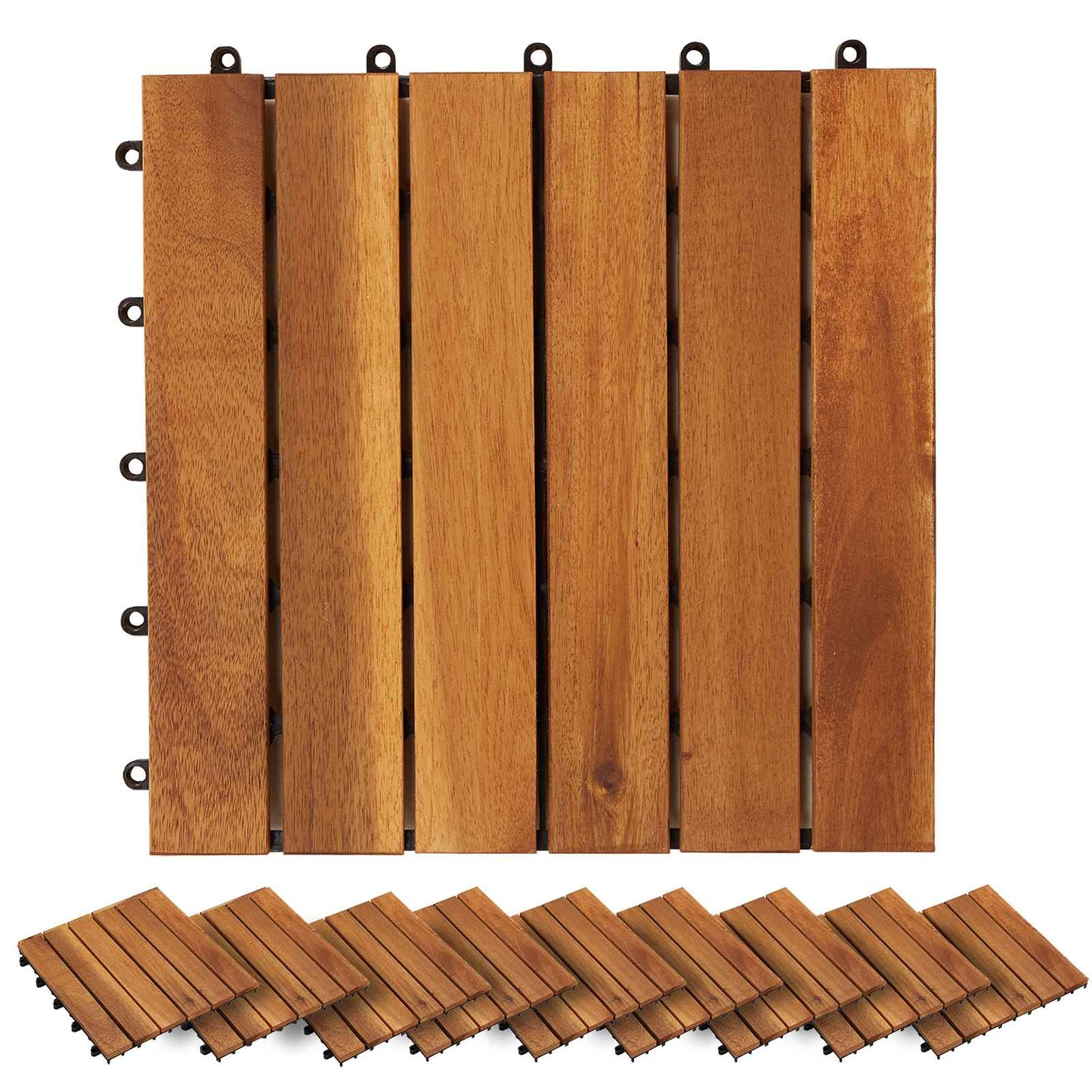 Terrasseflis 20 pcs Brun 30 x 30 cm Acacia Hardtre
