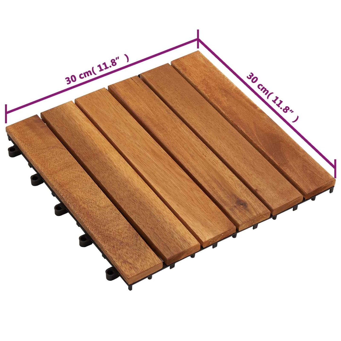 Terrasseflis 20 pcs Brun 30 x 30 cm Acacia Hardtre