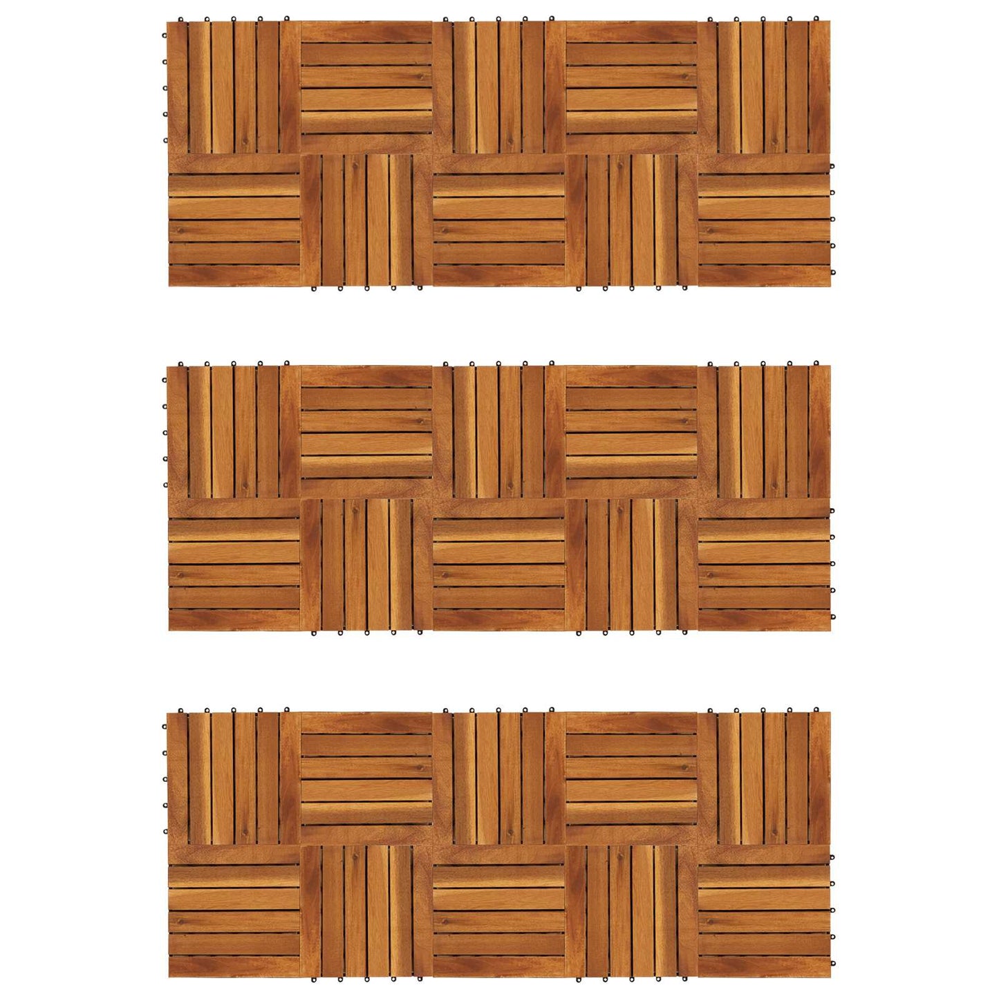Terrasseflis 30 pcs Brun 30 x 30 cm Acacia Hardtre