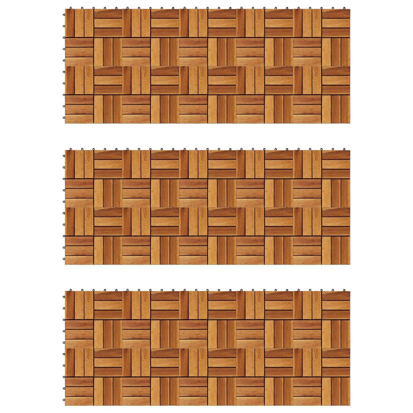 Terrasseflis 30 pcs Brun 30 x 30 cm Acacia Hardtre