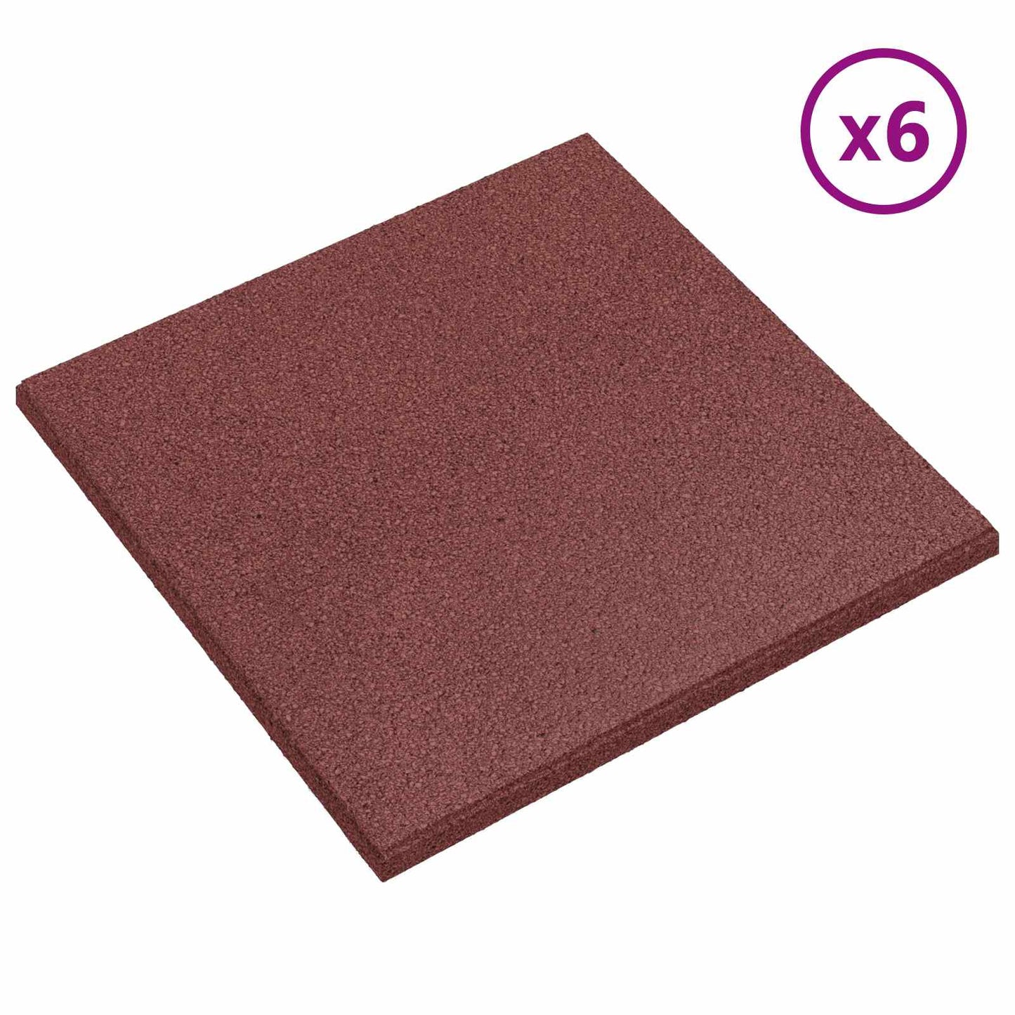 Fallbeskyttelsesfliser 12 pcs Rød 50 x 50 cm Gummi