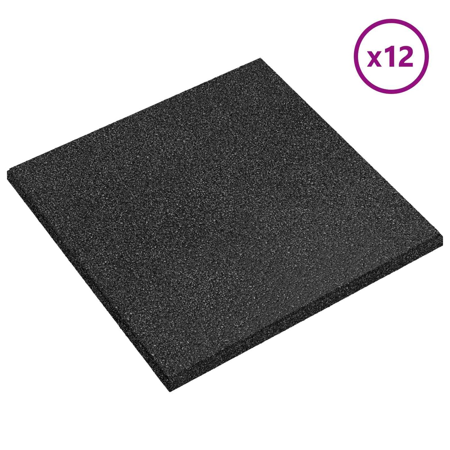 Fallbeskyttelsesfliser 12 pcs Svart 50 x 50 cm Gummi