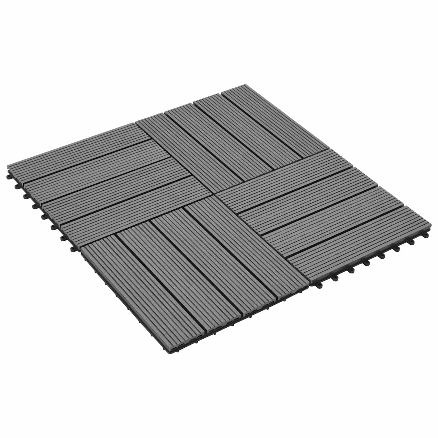 Terrasseflis 22 pcs Grå 30 x 30 cm WPC