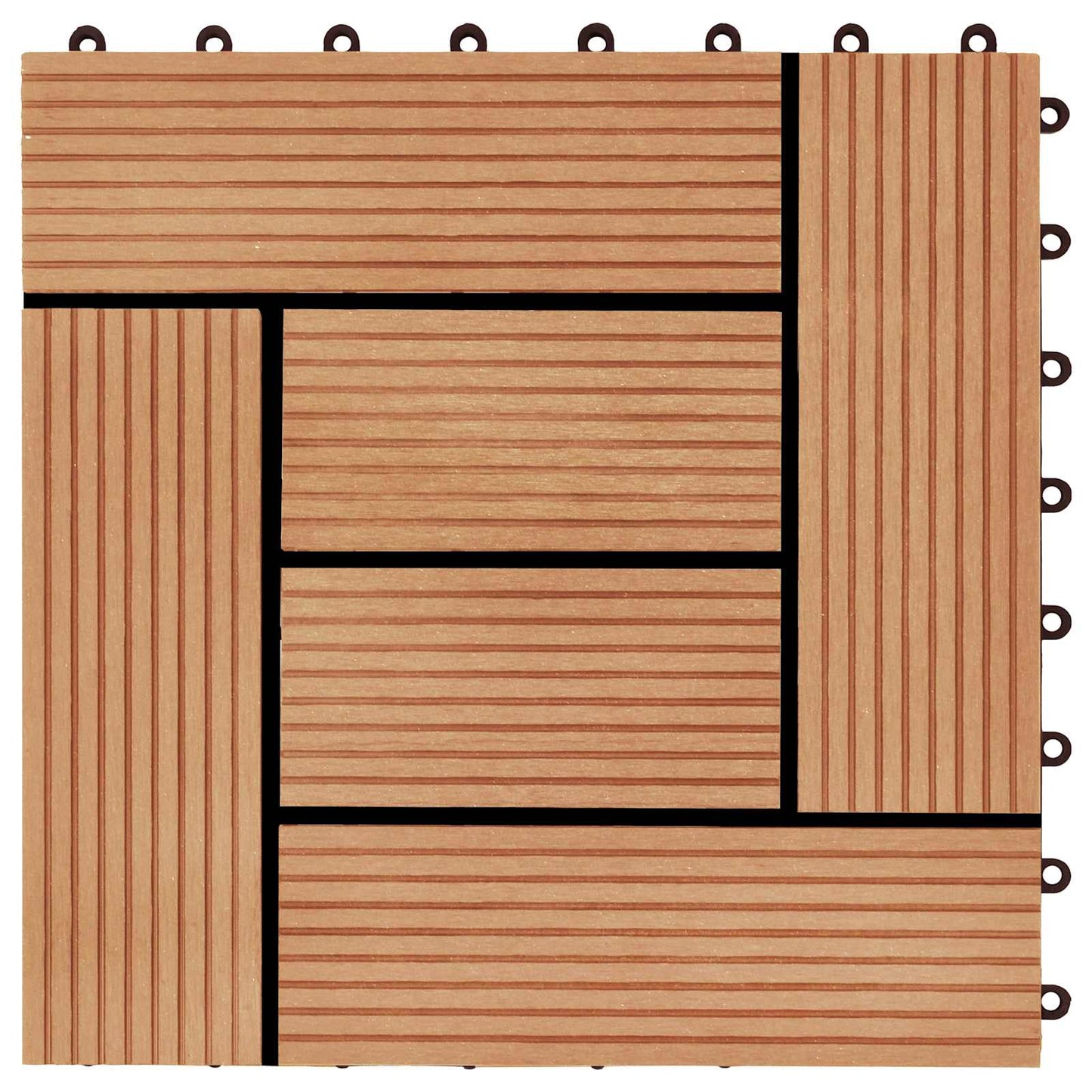 Terrasseflis 22 pcs teak 30 x 30 cm WPC