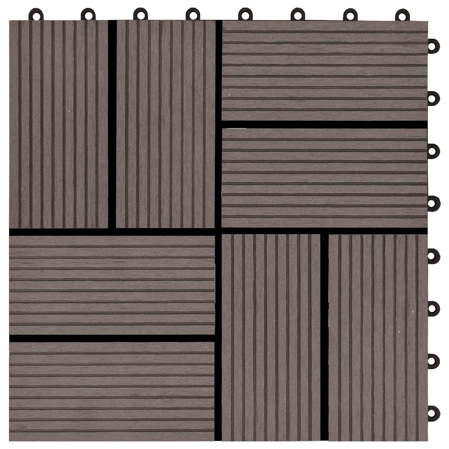 Terrasseflis 22 pcs Mørk brun 30 x 30 cm WPC