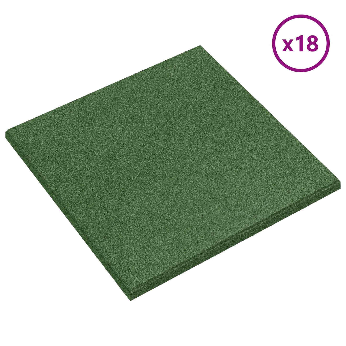 Fallbeskyttelsesfliser 18 pcs Grønn 50 x 50 cm Gummi