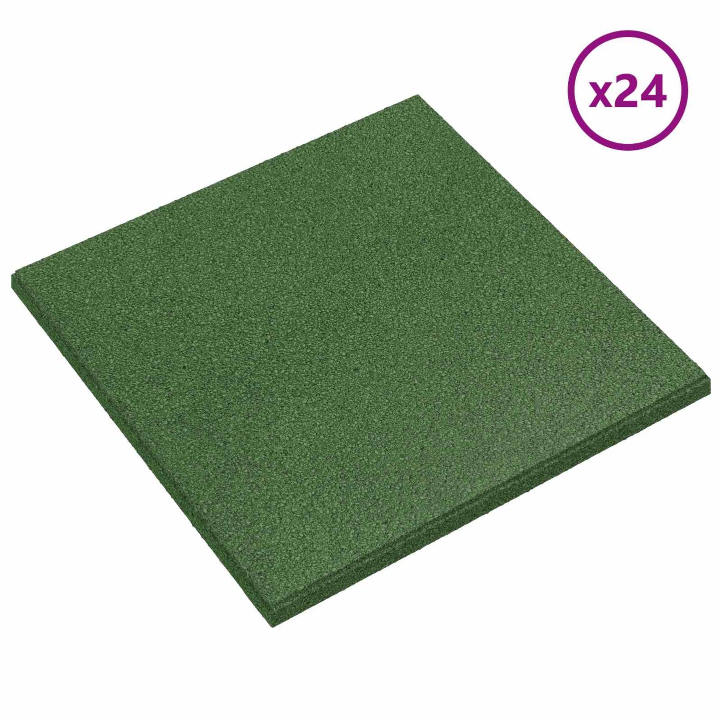 Fallbeskyttelsesfliser 24 pcs Grønn 50 x 50 cm Gummi