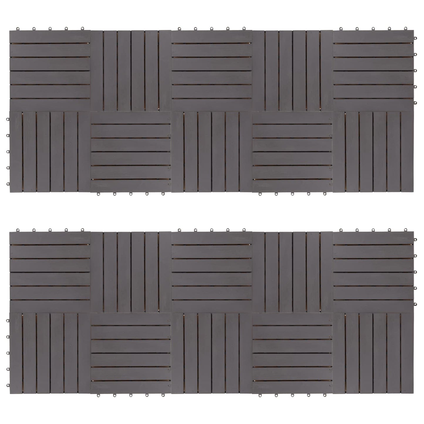 Terrasseflis 20 pcs Grå 30 x 30 cm Acacia Hardtre
