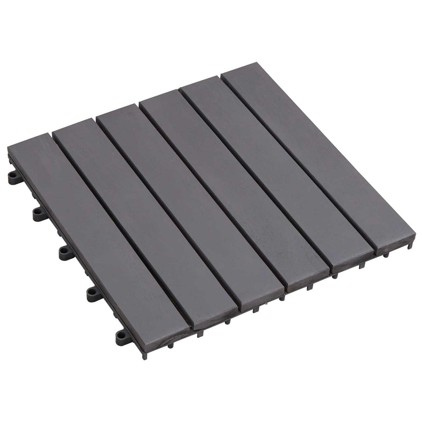 Terrasseflis 30 pcs Grå 30 x 30 cm Acacia Hardtre
