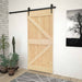 Skyvedør Naturlig og svart 80 x 210 cm Heltre furu
