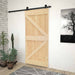 Skyvedør Naturlig og svart 80 x 210 cm Heltre furu