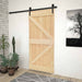 Skyvedør Naturlig og svart 80 x 210 cm Heltre furu