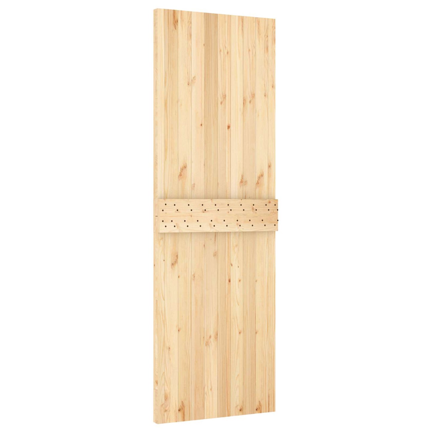 Skyvedør Naturlig og svart 70 x 210 cm Massiv Furu Tre