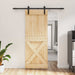 Skyvedør Naturlig og svart 80 x 210 cm Massiv Furu Tre