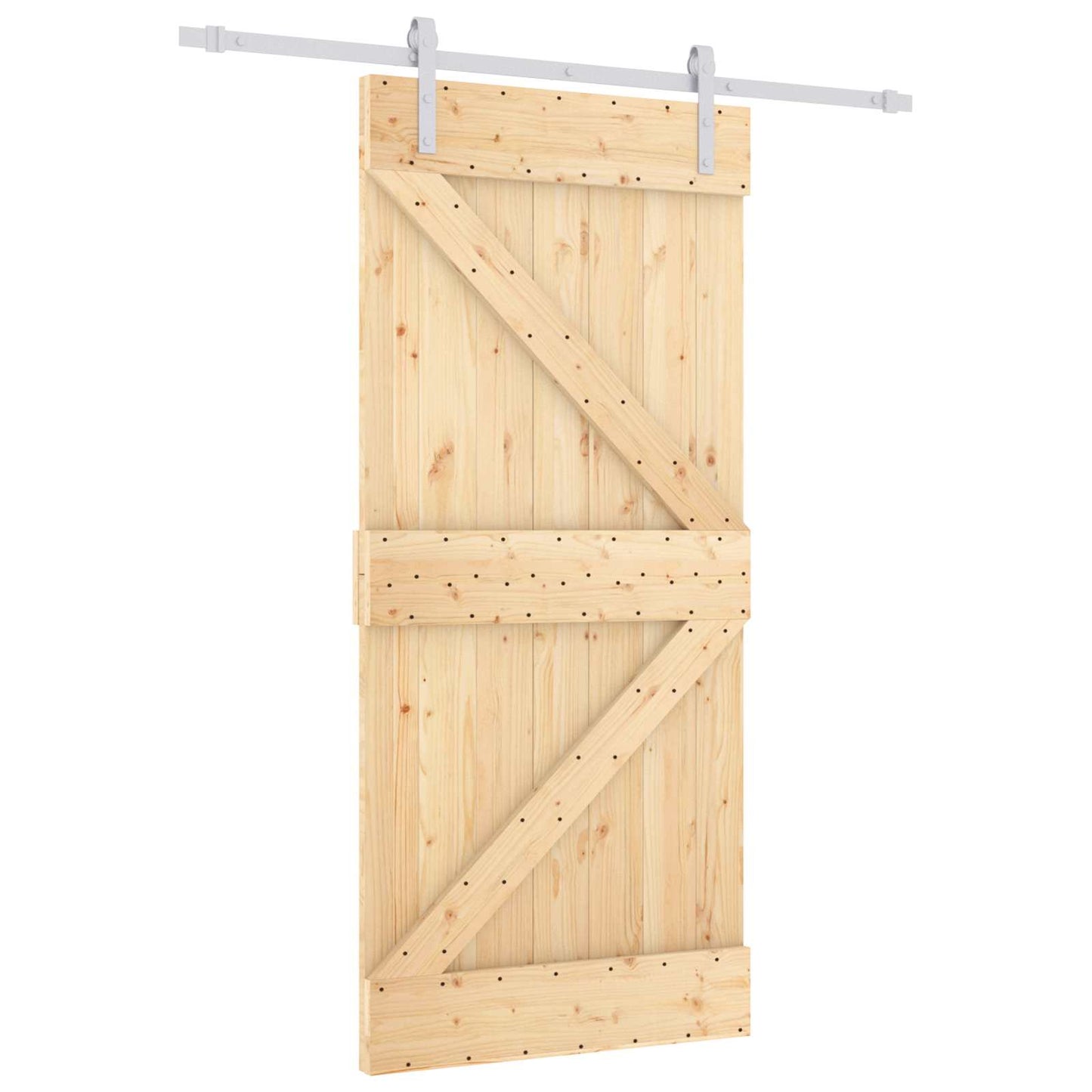Skyvedør Naturlig og Hvit 90 x 210 cm Heltre furu