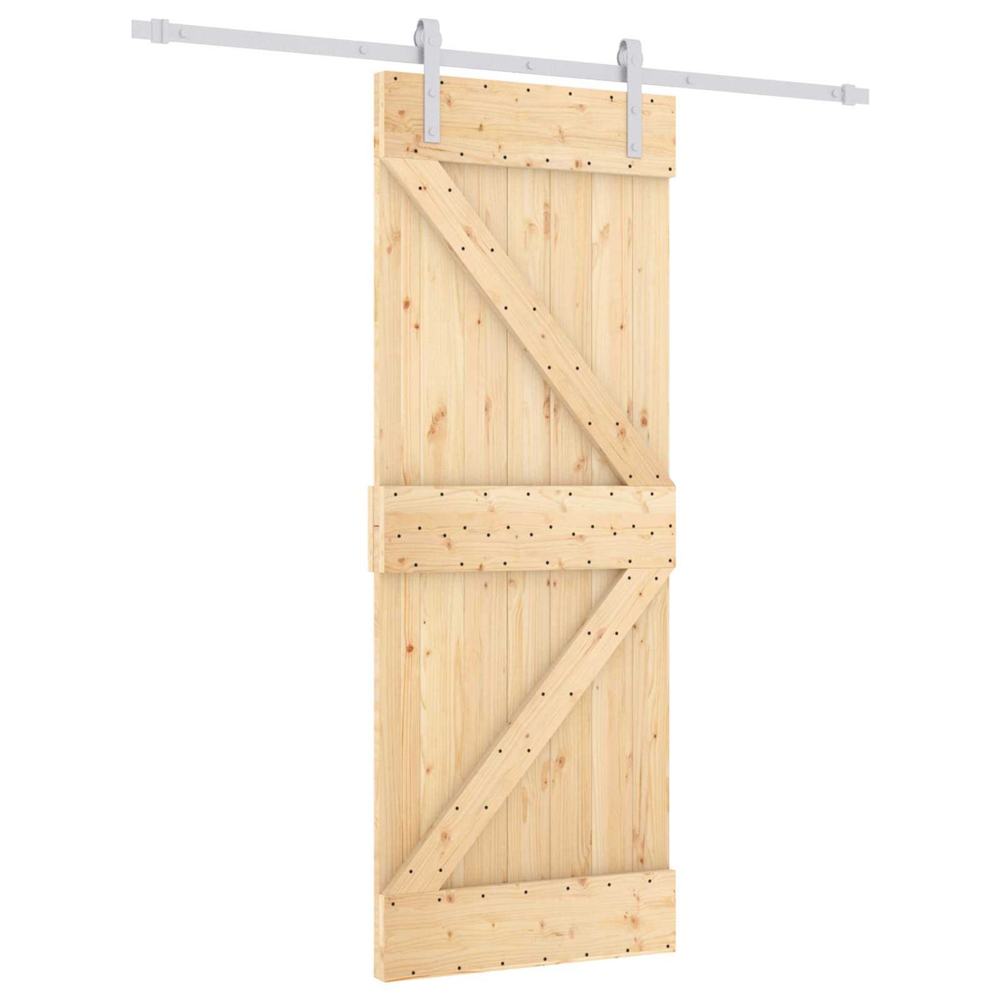 Skyvedør Naturlig og Hvit 80 x 210 cm Heltre furu