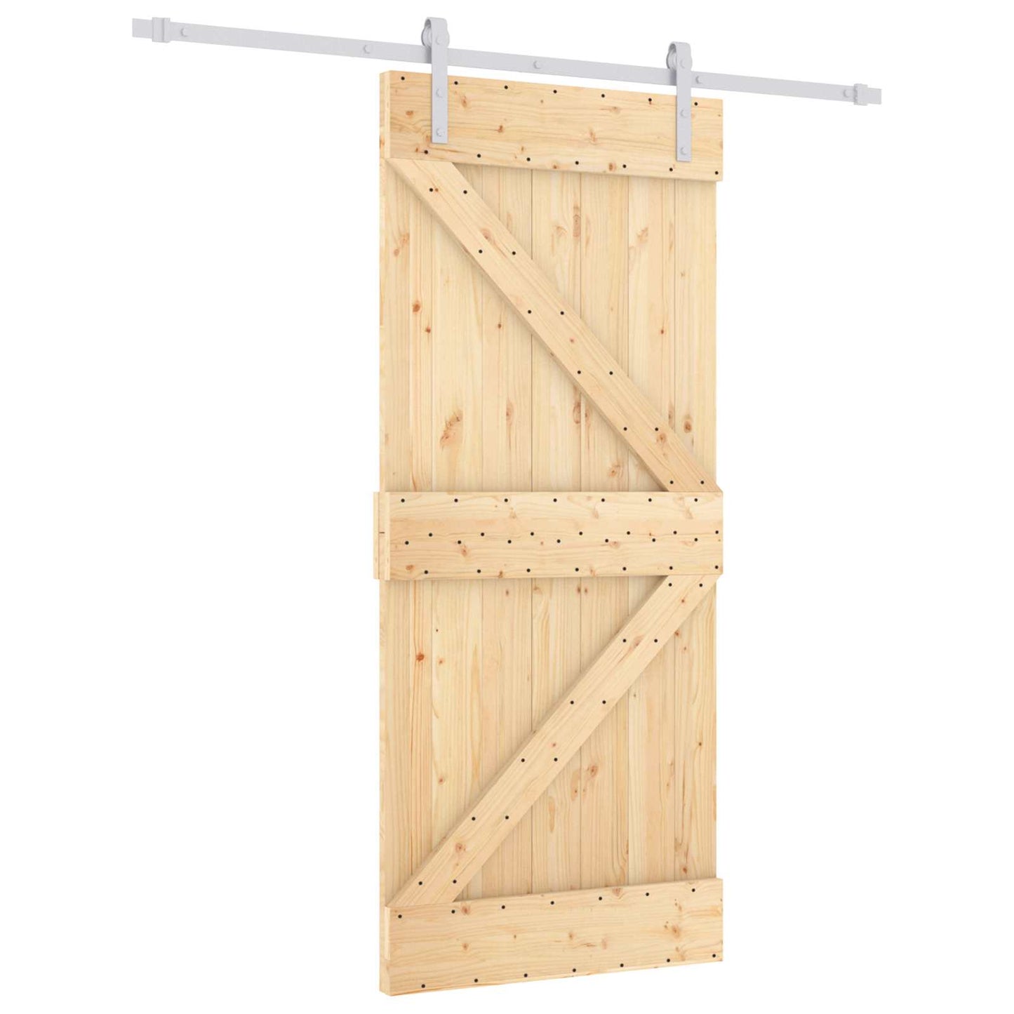 Skyvedør Naturlig og Hvit 90 x 210 cm Heltre furu