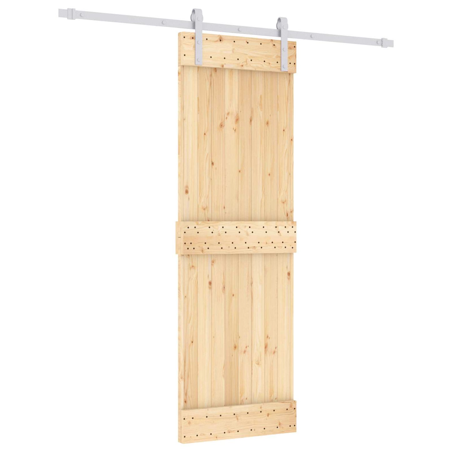 Skyvedør Naturlig og Hvit 70 x 210 cm Massiv Furu Tre