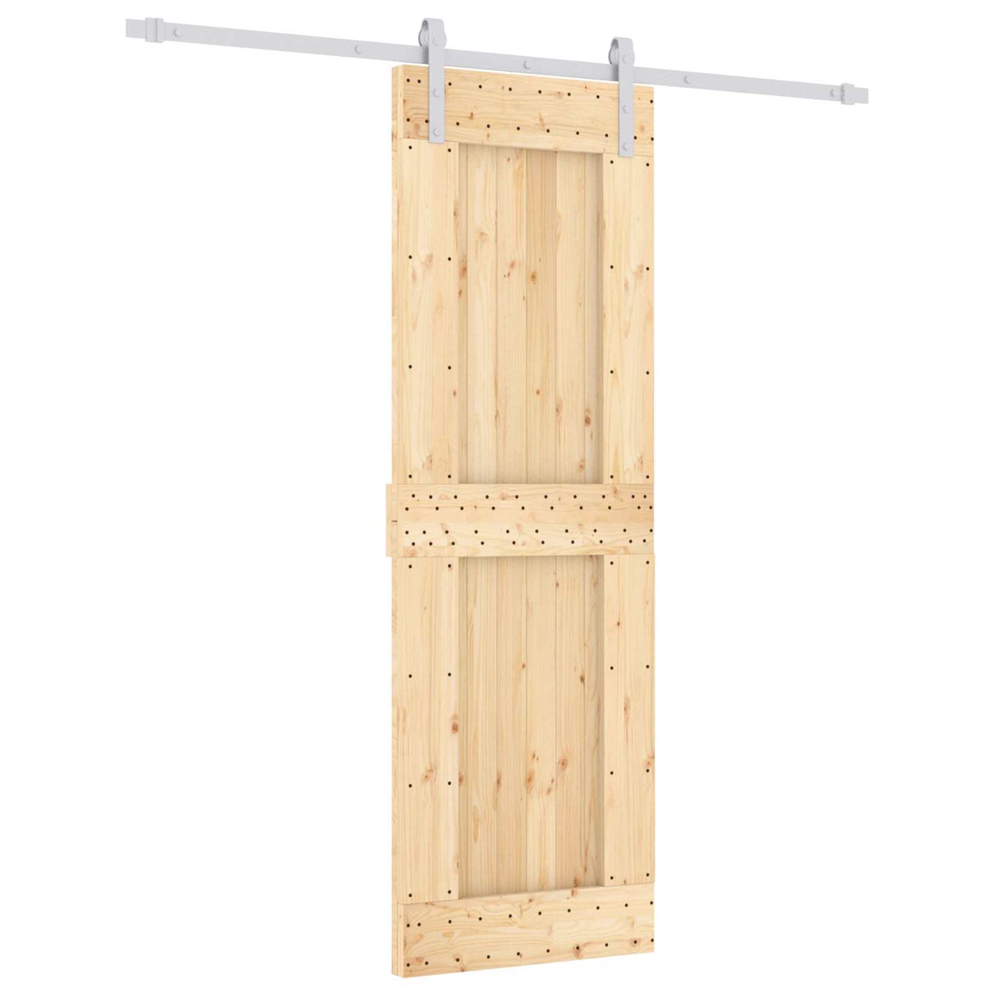 Skyvedør Naturlig og Hvit 70 x 210 cm Massiv Furu Tre