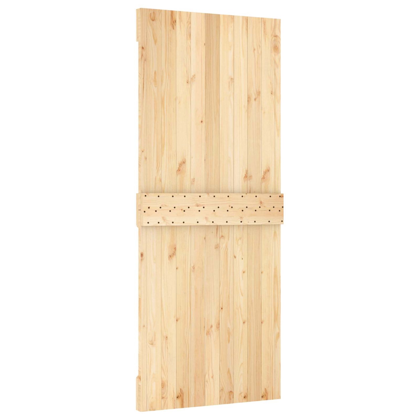 Skyvedør Naturlig og Hvit 85 x 210 cm Massiv Furu Tre