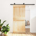 Skyvedør Naturlig og svart 90 x 210 cm Massiv Furu Tre