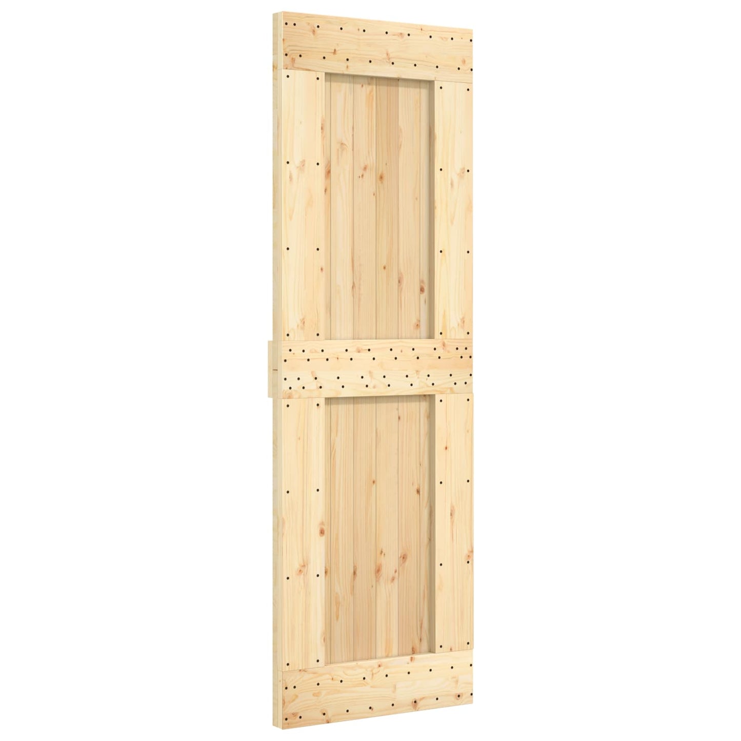 Skyvedør Naturlig og svart 70 x 210 cm Massiv Furu Tre