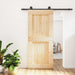 Skyvedør Naturlig og svart 90 x 210 cm Massiv Furu Tre