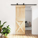 Skyvedør Naturlig og svart 70 x 210 cm Massiv Furu Tre