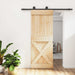 Skyvedør Naturlig og svart 80 x 210 cm Massiv Furu Tre