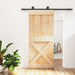 Skyvedør Naturlig og svart 90 x 210 cm Massiv Furu Tre