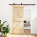 Skyvedør Naturlig og svart 70 x 210 cm Massiv Furu Tre