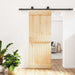 Skyvedør Naturlig og svart 80 x 210 cm Massiv Furu Tre