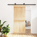 Skyvedør Naturlig og svart 85 x 210 cm Massiv Furu Tre