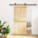 Skyvedør Naturlig og svart 90 x 210 cm Massiv Furu Tre