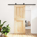 Skyvedør Naturlig og svart 80 x 210 cm Massiv Furu Tre
