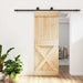 Skyvedør Naturlig og svart 80 x 210 cm Massiv Furu Tre