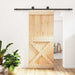 Skyvedør Naturlig og svart 90 x 210 cm Massiv Furu Tre