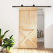 Skyvedør Naturlig og svart 95 x 210 cm Massiv Furu Tre