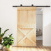 Skyvedør Naturlig og svart 100 x 210 cm Massiv Furu Tre