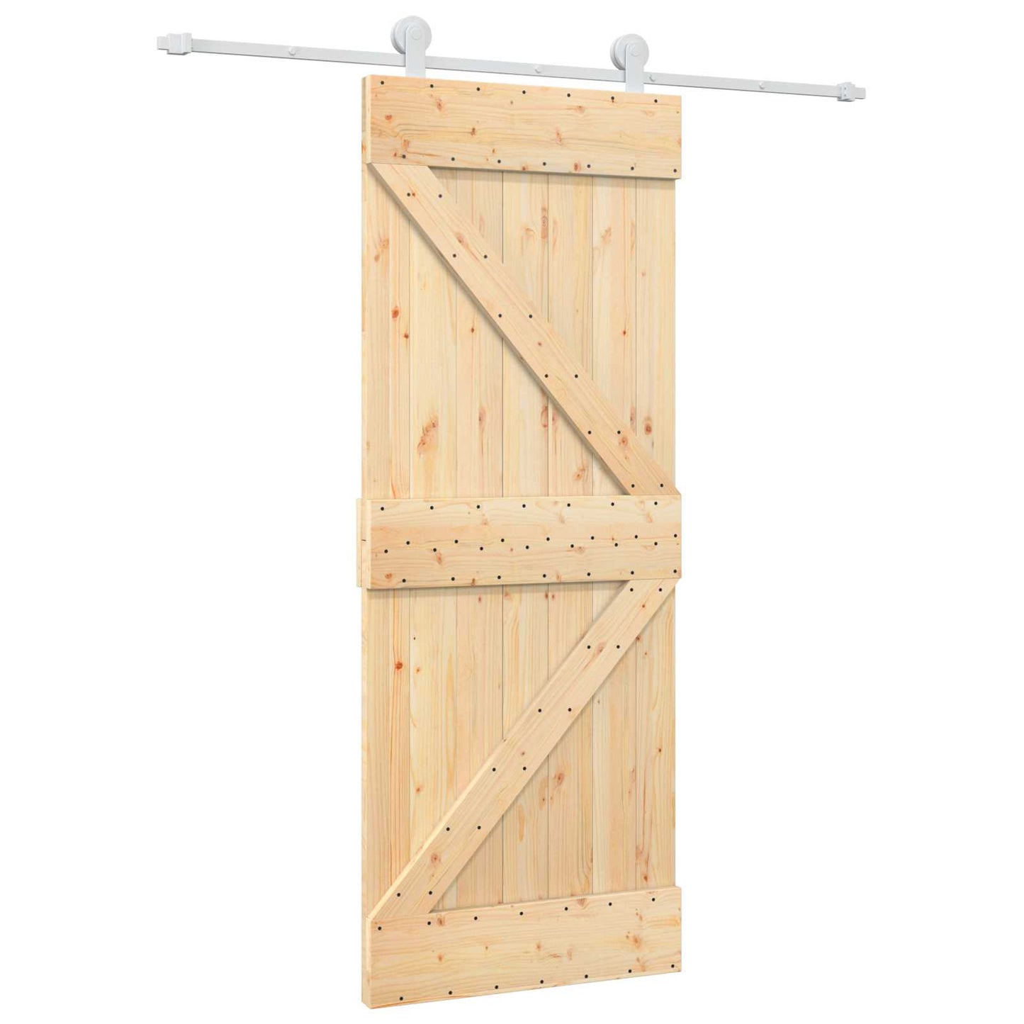 Skyvedør Naturlig og Hvit 80 x 210 cm Heltre furu