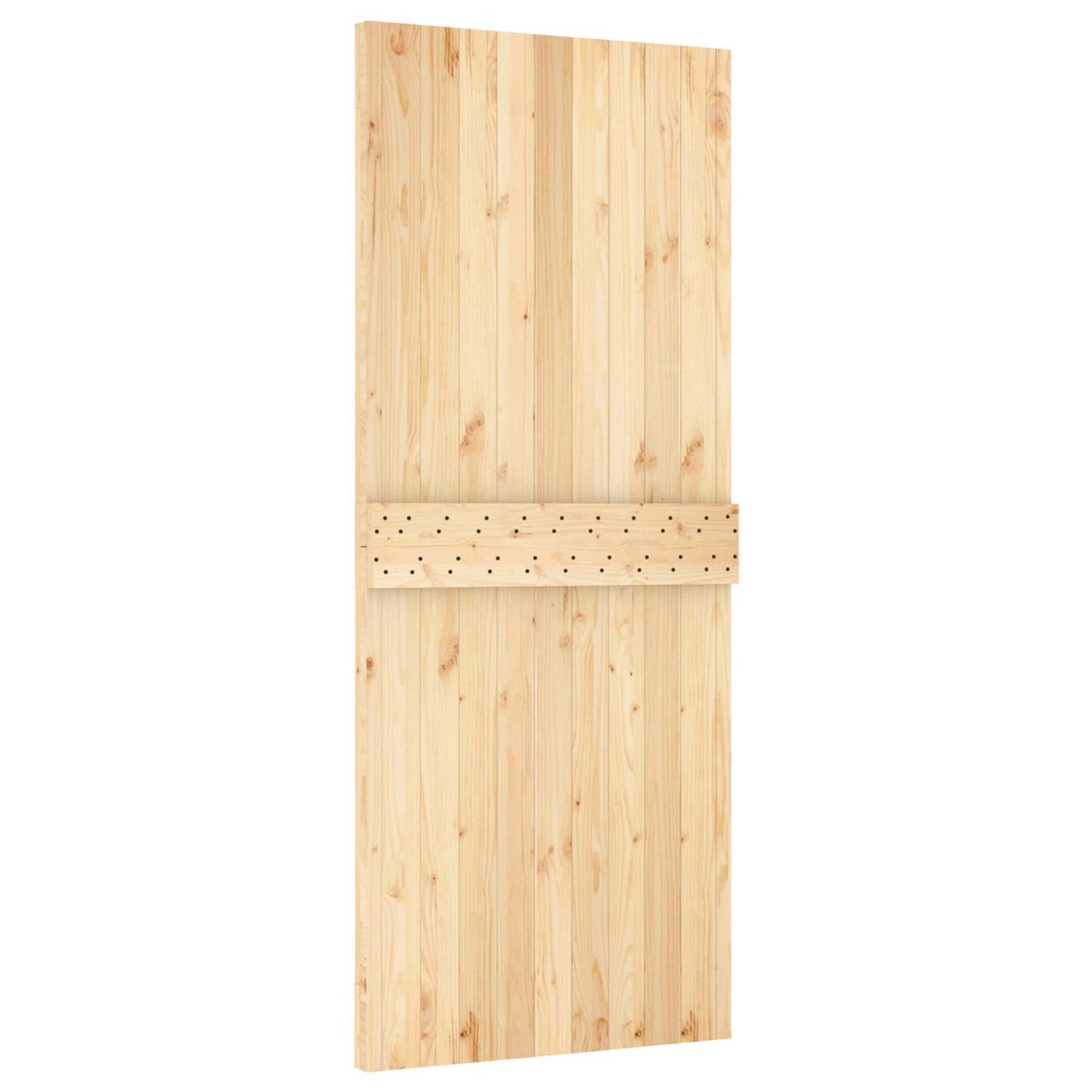 Skyvedør Naturlig og Hvit 85 x 210 cm Massiv Furu Tre