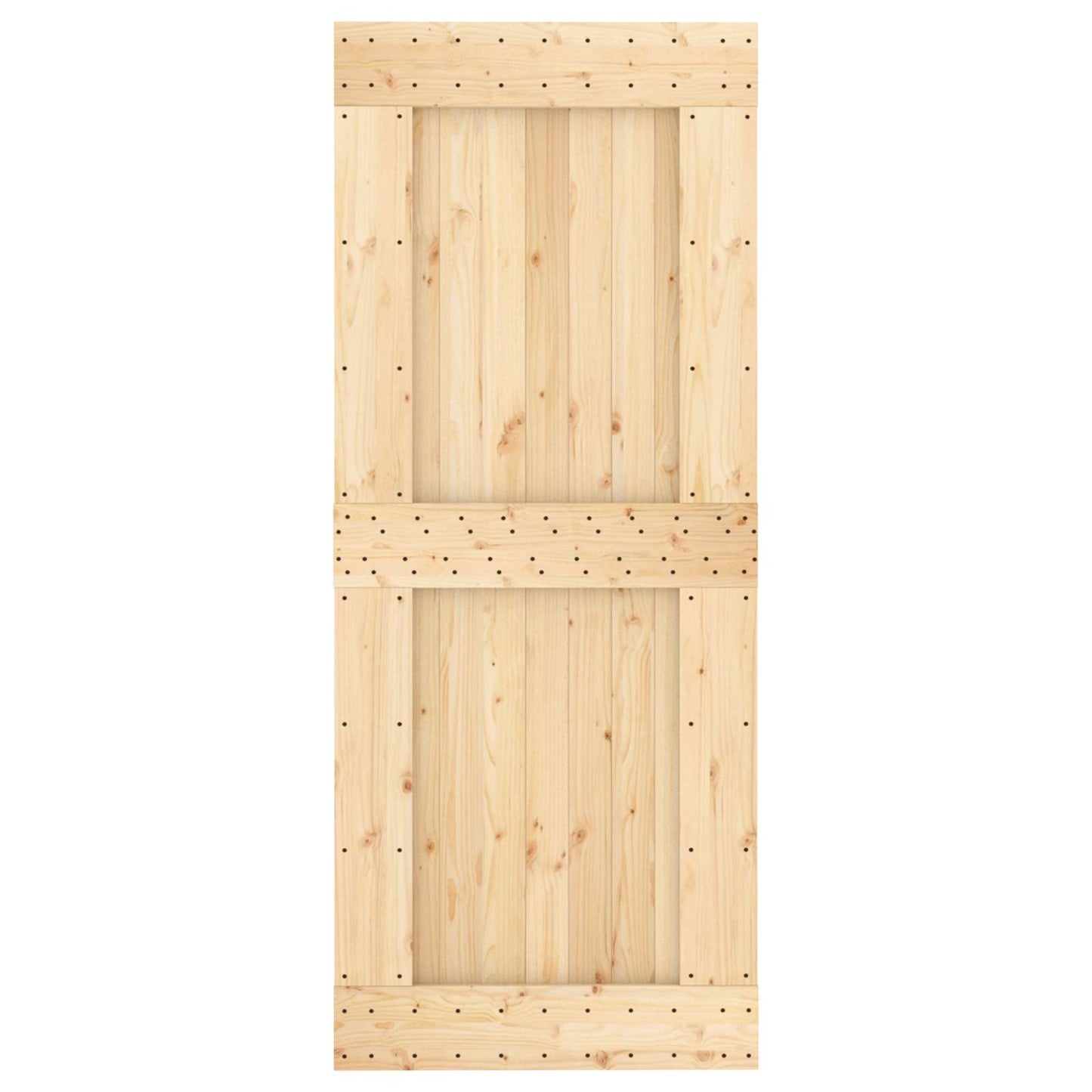 Skyvedør Naturlig og Hvit 85 x 210 cm Massiv Furu Tre