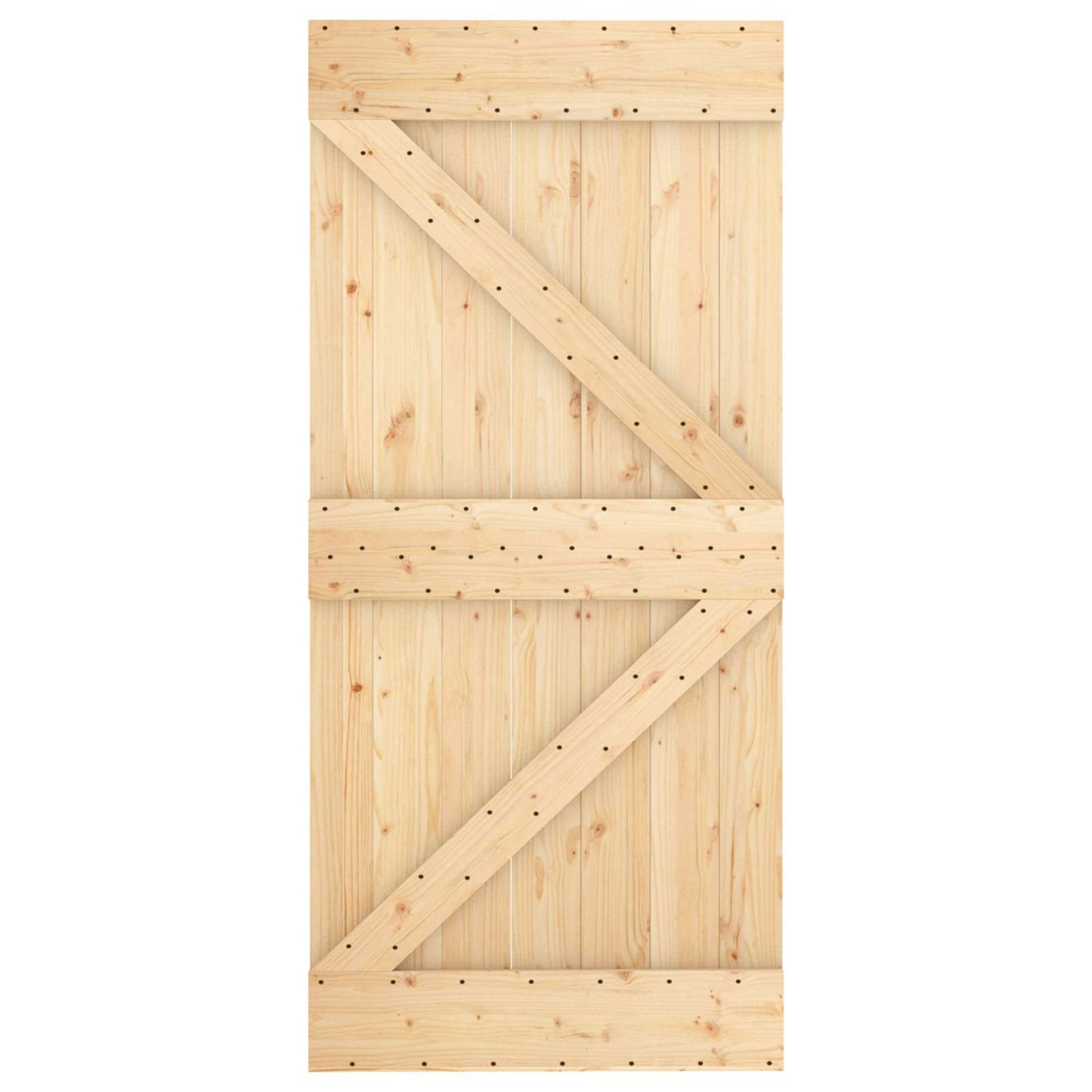 Skyvedør Naturlig og Hvit 95 x 210 cm Massiv Furu Tre