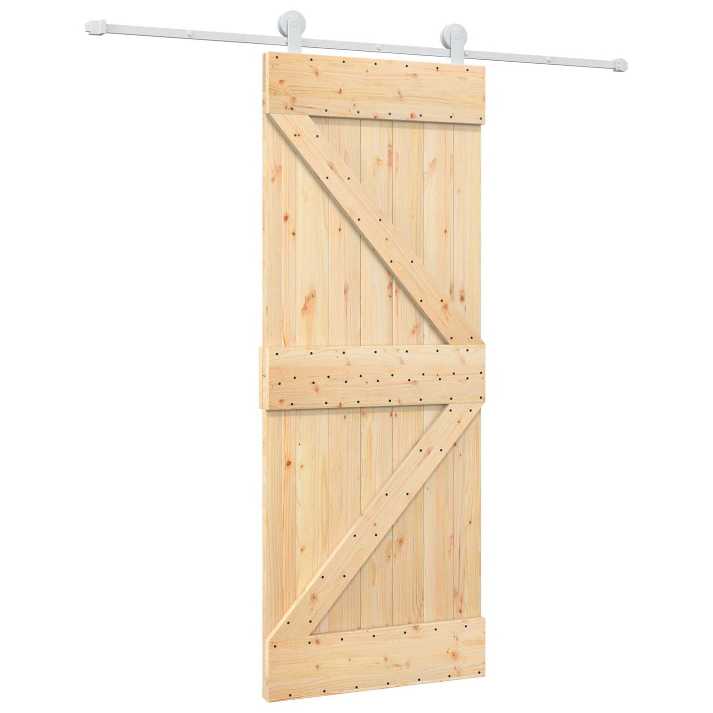 Skyvedør Naturlig og Hvit 80 x 210 cm Heltre furu