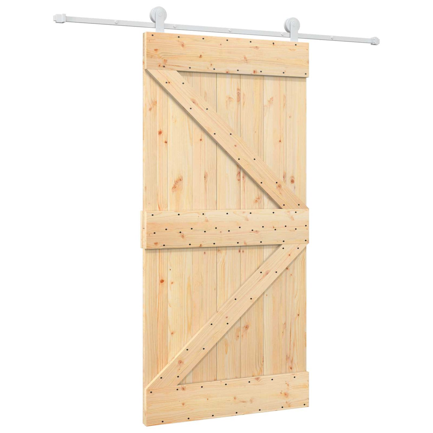 Skyvedør Naturlig og Hvit 100 x 210 cm Heltre furu