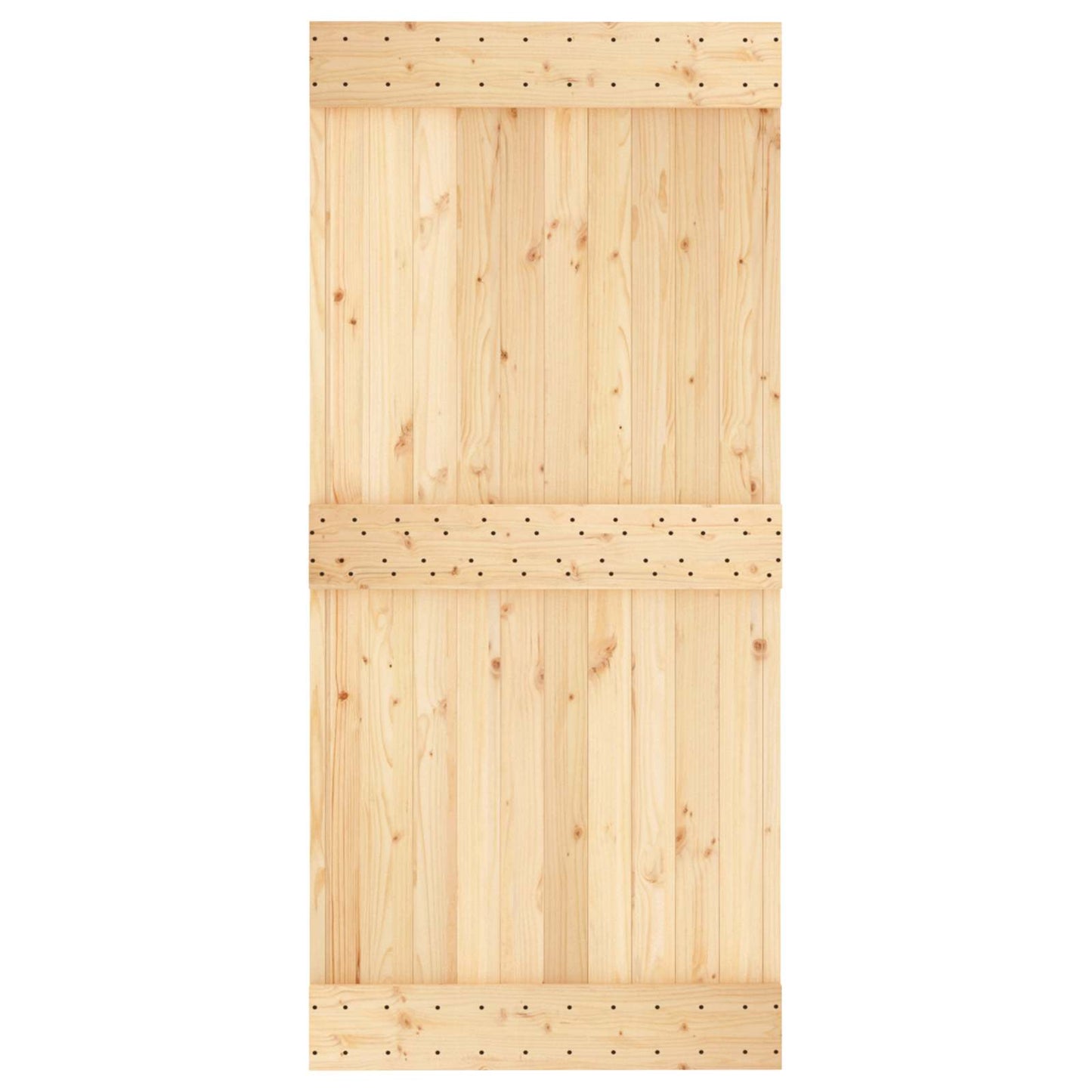 Skyvedør Naturlig og Hvit 95 x 210 cm Massiv Furu Tre