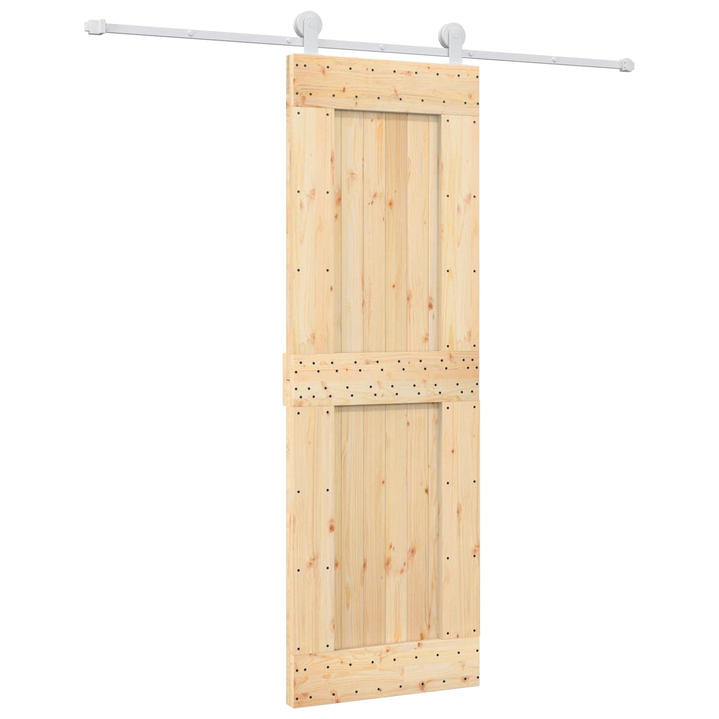Skyvedør Naturlig og Hvit 70 x 210 cm Massiv Furu Tre